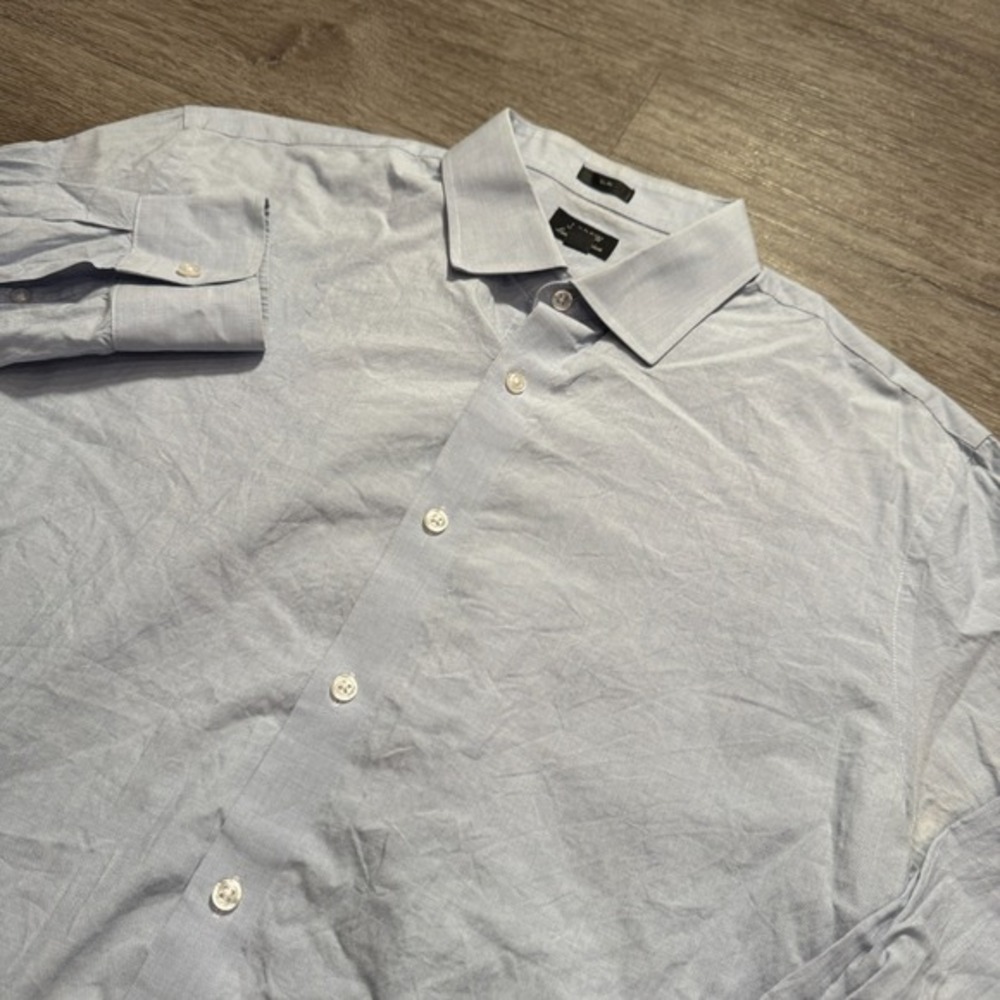 J Crew Shirt Mens 17.5 Blue Ludlow Premium Button Up Dress Shirt‎ Preppy Casual